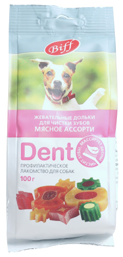 TITBIT Жевательные дольки Dent мясное ассорти 100г лакомство для собак 006139 1 TITBIT Жевательные дольки Dent мясное ассорти 100г лакомство для собак 006139 1
