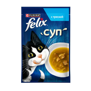 Пауч 48гр FELIX суп Треска 36шт/уп 2393 1 Пауч 48гр FELIX суп Треска 36шт/уп 2393 1