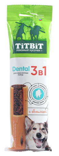 TITBIT Профилактическое лакомство DENTAL 3в1 с облепихой для собак крупных пород 95 г 025864 1 TITBIT Профилактическое лакомство DENTAL 3в1 с облепихой для собак крупных пород 95 г 025864 1