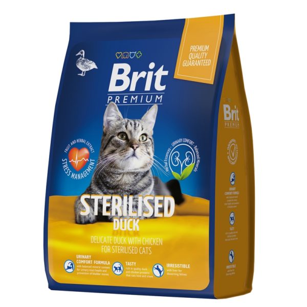 Мешок 8кг Брит brit premium cat sterilized д/взр.стерил.кошек с уткой и курицей 5049837