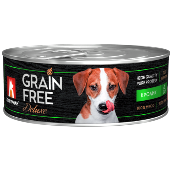 Консерва 100гр grain free для собак с кроликом 6883