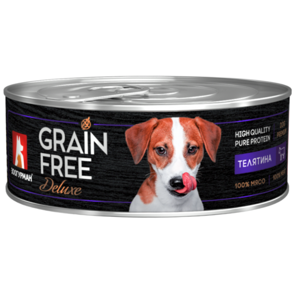 Консерва 100гр grain free для собак с телятиной 6845