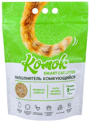 Наполнитель комкующийся "КОМОК tofu smart cat litter" tofu(1,8кг)