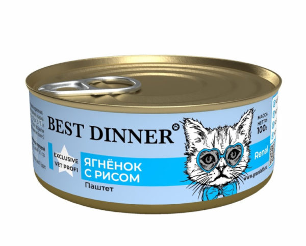 Консерва 100гр best dinner renal vet profi д/кошек,ягненок с рисом 0591