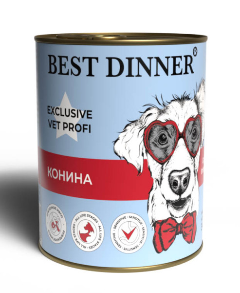 Консерва 340гр best dinner gastro intestinal vet profi для собак с кониной 4713