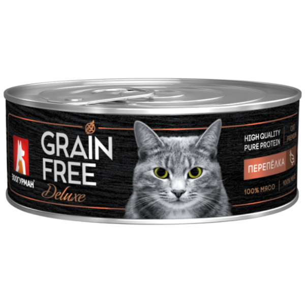 Консерва 100гр grain free для кошек с перепелкой 6814