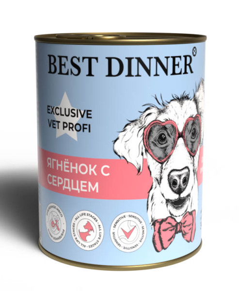 Консерва 340гр best dinner gastro intestinal vet profi для собак,ягненок с седцем 4836