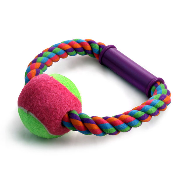 triol Игрушка для собак "Верёвка кольцо с ручкой, мяч", d65/165мм 2572