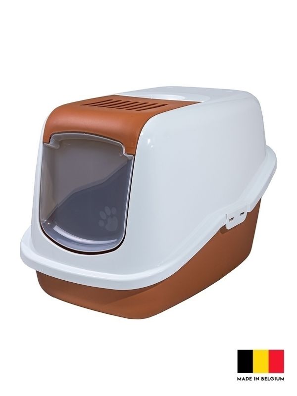 Туалет домик "savic" "nestor" для кошек, 56х39х38,5 см, белый/коричневый, пластик 2770