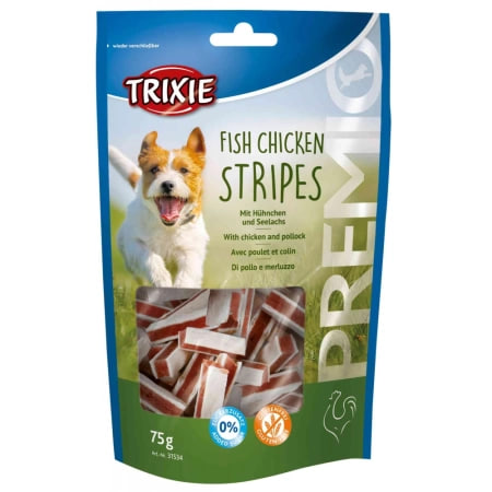 Лакомство "TRIXIE PREMIO" для собак, полоски с курицей и рыбой,без глютена и сахара, 75г 31534 1 Лакомство "TRIXIE PREMIO" для собак, полоски с курицей и рыбой,без глютена и сахара, 75г 31534 1