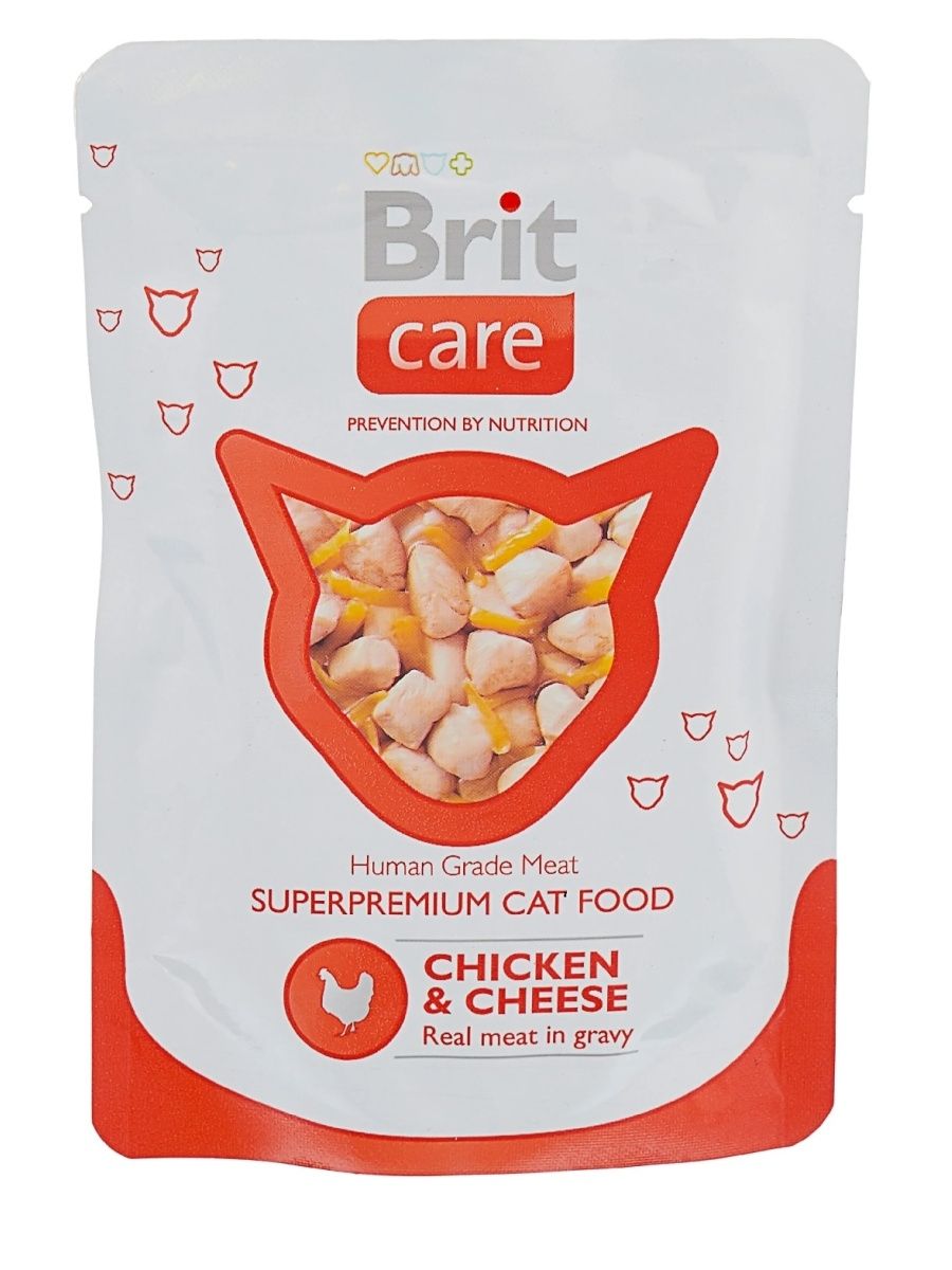 Пауч 80гр Брит Brit Care для взрослых кошек с курицей и сыром 7016 1 Пауч 80гр Брит Brit Care для взрослых кошек с курицей и сыром 7016 1