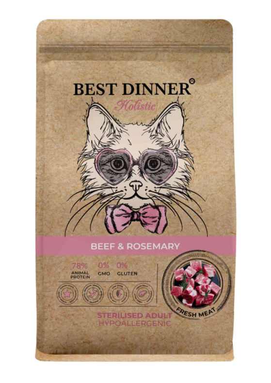 Пачка 400гр Best Dinner Sterilised Beef&rosemary д/стер.кошек гипо/сенсибл,говяд/розмарин 5503 1 Пачка 400гр Best Dinner Sterilised Beef&rosemary д/стер.кошек гипо/сенсибл,говяд/розмарин 5503 1