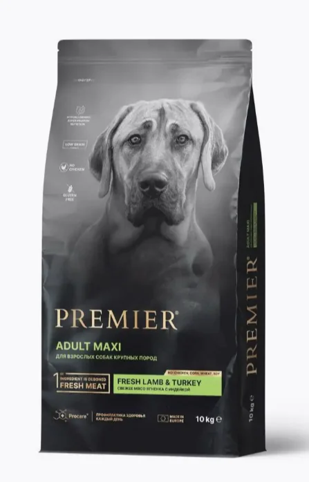 Мешок 10кг PREMIER д/вз.собак крупных пород с ягненок и индейка 1522 1 Мешок 10кг PREMIER д/вз.собак крупных пород с ягненок и индейка 1522 1