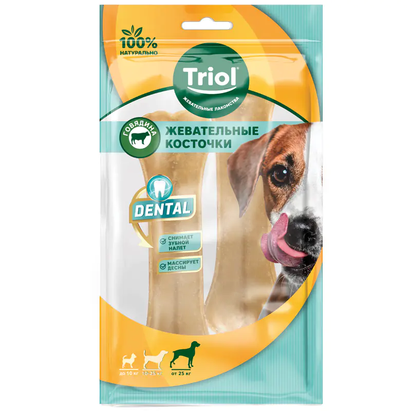 Triol Косточка жевательная DENTAL, 16см, (уп. 2шт.) 3307 1 Triol Косточка жевательная DENTAL, 16см, (уп. 2шт.) 3307 1