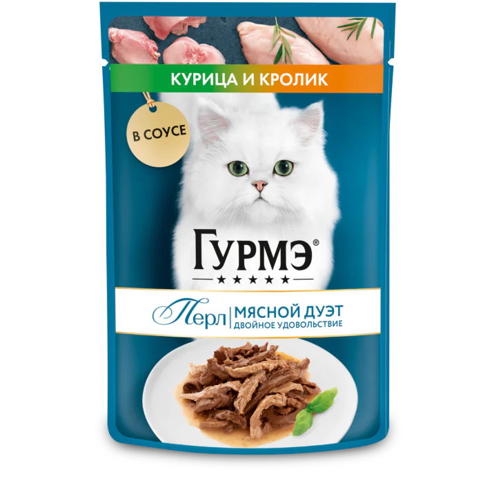 Пауч 75гр ГУРМЭ ПЕРЛ Дуо Кролик Курица 26шт/уп 9939 1 Пауч 75гр ГУРМЭ ПЕРЛ Дуо Кролик Курица 26шт/уп 9939 1