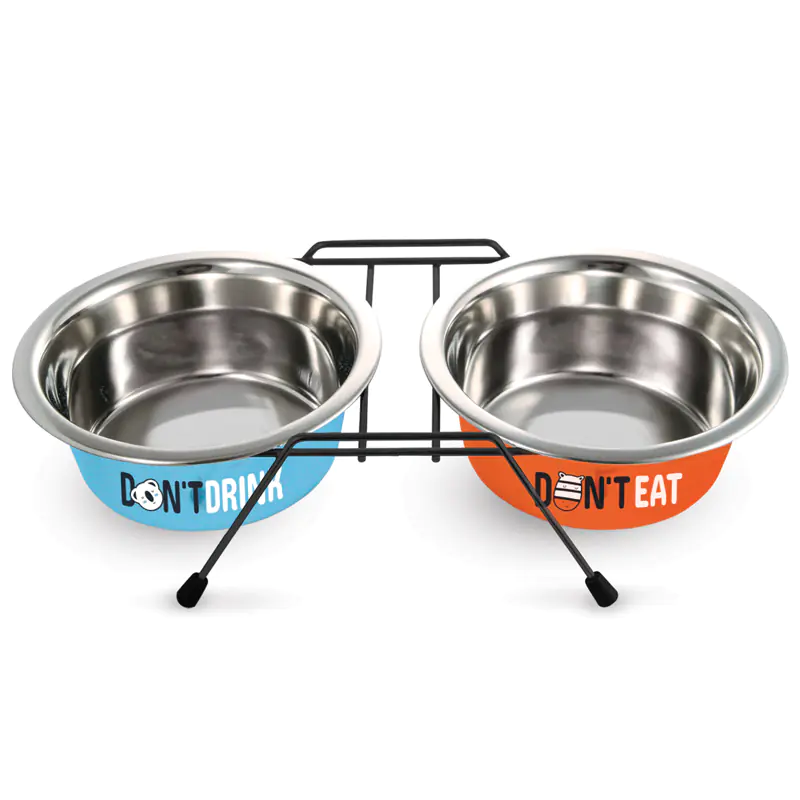 Triol Миска металлическая на подставке Water&Food ,2*0,8л 1420 1 Triol Миска металлическая на подставке Water&Food ,2*0,8л 1420 1