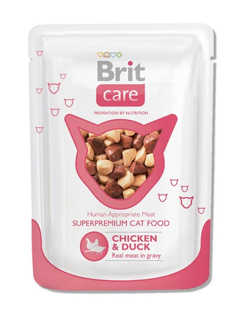 Пауч 80гр Брит Brit Care для взрослых кошек с курицей и уткой 7047 1 Пауч 80гр Брит Brit Care для взрослых кошек с курицей и уткой 7047 1