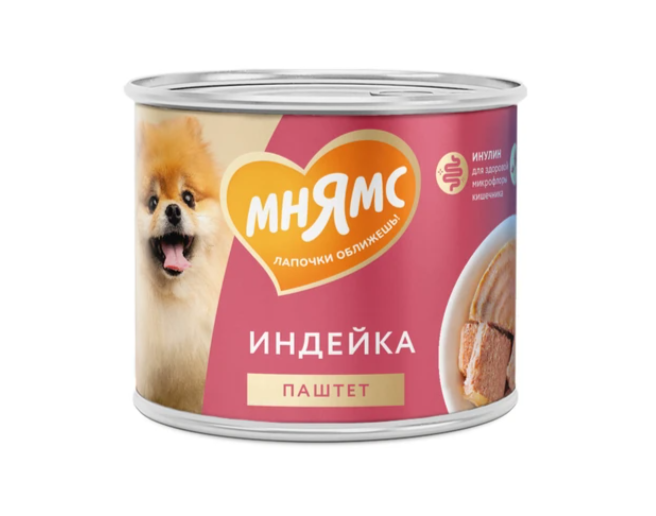 Мнямс Паштет "Комфортное пищеварение" из индейки для собак всех пород 200гр 5083 1 Мнямс Паштет "Комфортное пищеварение" из индейки для собак всех пород 200гр 5083 1