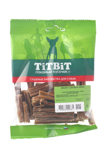 TITBIT Кишки говяжьи мини - мягкая упаковка лакомство для собак 009635 1 TITBIT Кишки говяжьи мини - мягкая упаковка лакомство для собак 009635 1