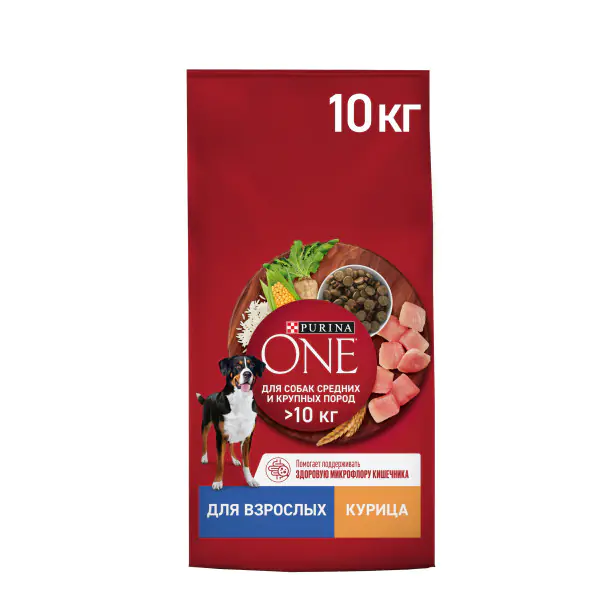 Мешок 10 кг ONE для вз/собак средних и крупных пород курица 9684 1 Мешок 10 кг ONE для вз/собак средних и крупных пород курица 9684 1