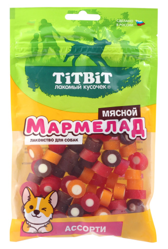 TITBIT Мармелад мясной лакомство для собак ассорти 120 г 025901 1 TITBIT Мармелад мясной лакомство для собак ассорти 120 г 025901 1