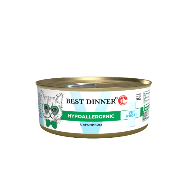 Паштет 100гр Best Dinner Vet Profi Hypo для кошек при пищевой аллергии с кроликом 6845 1 Паштет 100гр Best Dinner Vet Profi Hypo для кошек при пищевой аллергии с кроликом 6845 1