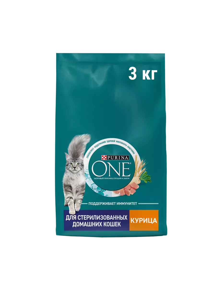 Пачка 3кг ONE для домашн.стрил.кошек с курицей 2125 1 Пачка 3кг ONE для домашн.стрил.кошек с курицей 2125 1
